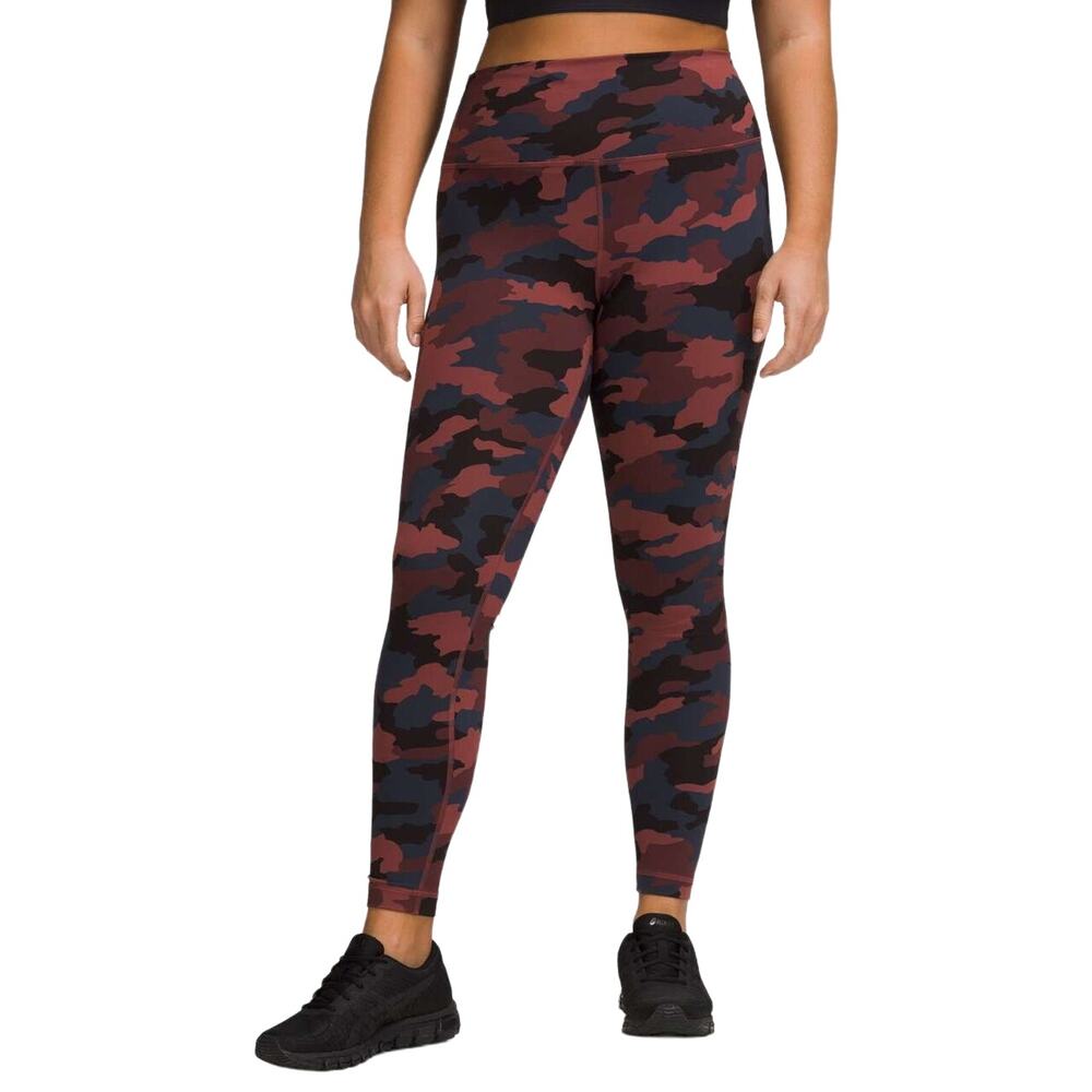 Lululemon Wunder Train Tight 28 in Heritage 360 Camo Smoky Red Night Size 8